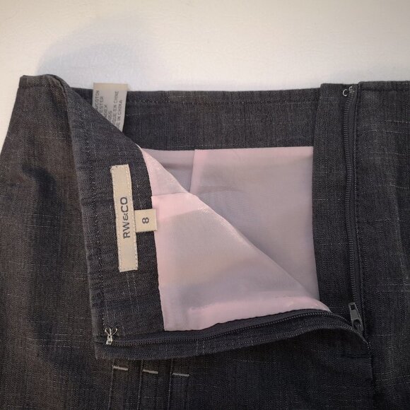 RW & Co Ladies A-line Size 8 Fully Lined Jean Skirt - Picture 4 of 9